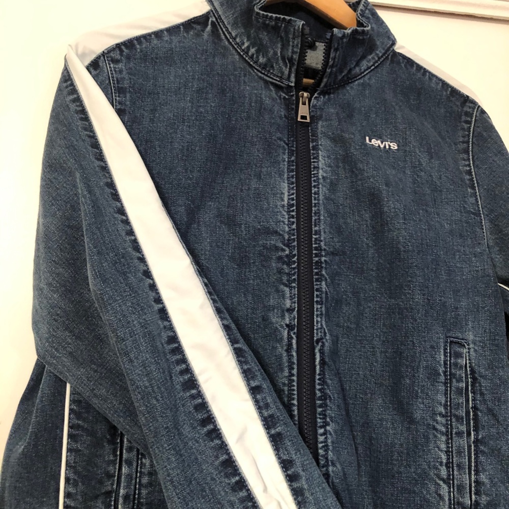 NWT Levi's Side Stripe Denim Jacket SZ L - Picture 4 of 7